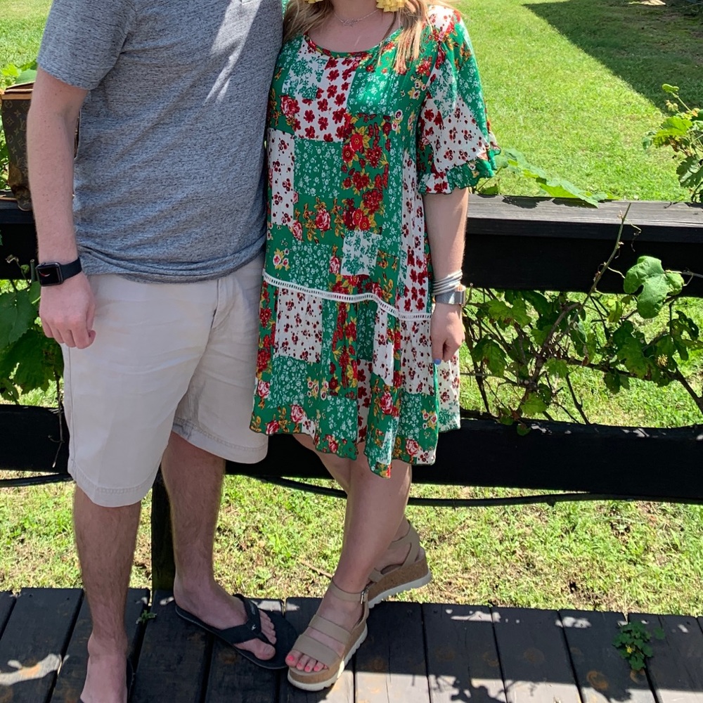 Patchwork floral dress